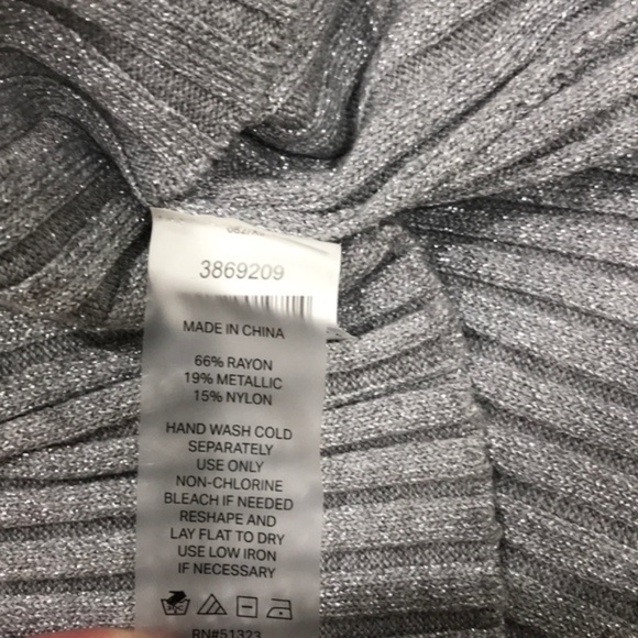 Court & Rowe Metallic Mock Neck Ribbed Sweater - Picture 2 of 6